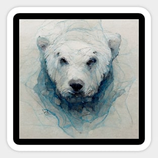 Majestic Polar Bear face in the Artic Cold. Sticker